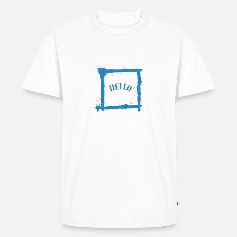 Minimalistischer Gruß - Männer Premium Bio T-Shirt - Weiß