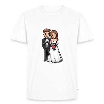 Jeunes mariés, Mariage, Mariée, Marié - T-shirt Premium bio Homme - blanc - Devant - Nico (187cm)