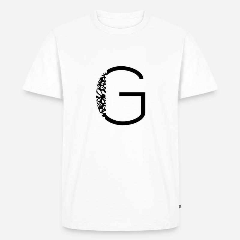 Buchstabe G - Männer Premium Bio T-Shirt - Weiß