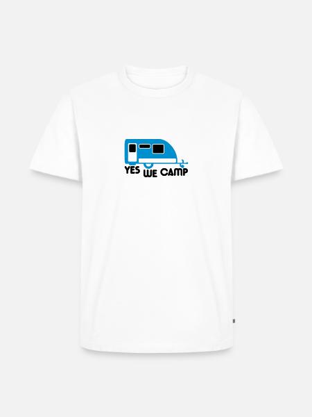 Campingvogn trailer af ja vi lejr ikon logo - Herre Premium økologisk T-shirt - hvid