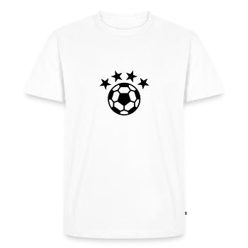 4 Sterne Fußball / 4 stars soccer ball (1c) - Men's Premium Organic T-Shirt - white - Front - Nico (187cm)