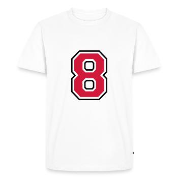 Nombre huit - 8 - T-shirt Premium bio Homme - blanc - Devant - Nico (187cm)