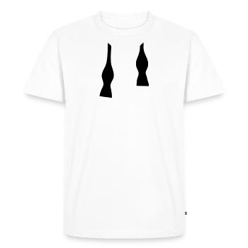 Bow Tie Un-done - Men's Premium Organic T-Shirt - white - Front - Nico (187cm)