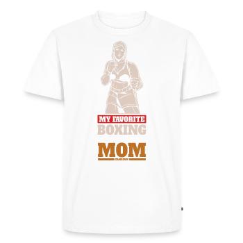 Mes copains de boxe préférés m’appellent maman - T-shirt Premium bio Homme - blanc - Devant - Nico (187cm)
