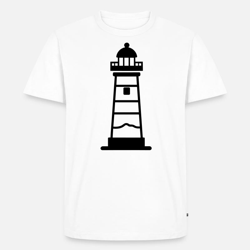 Leuchtturm - Männer Premium Bio T-Shirt - Weiß