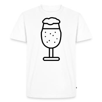 Bière - T-shirt Premium bio Homme - blanc - Devant - Nico (187cm)