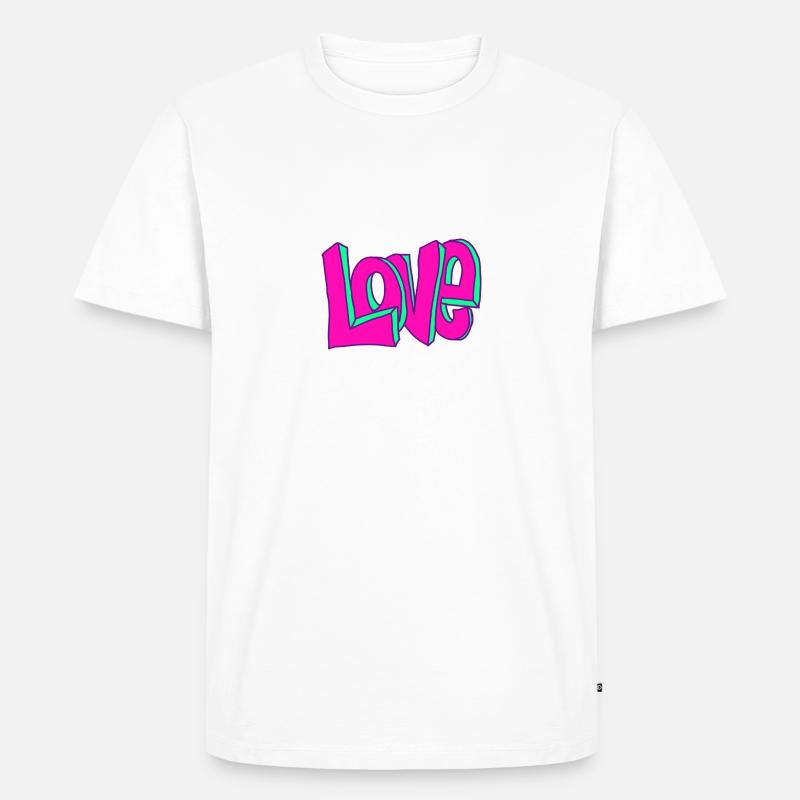 Graffiti Love - Männer Premium Bio T-Shirt - Weiß