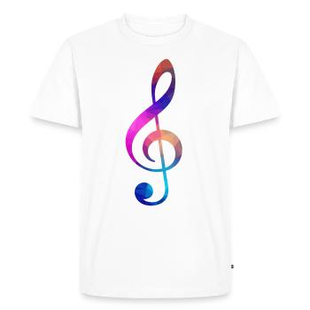 Clé de sol colorée - T-shirt Premium bio Homme - blanc - Devant - Nico (187cm)