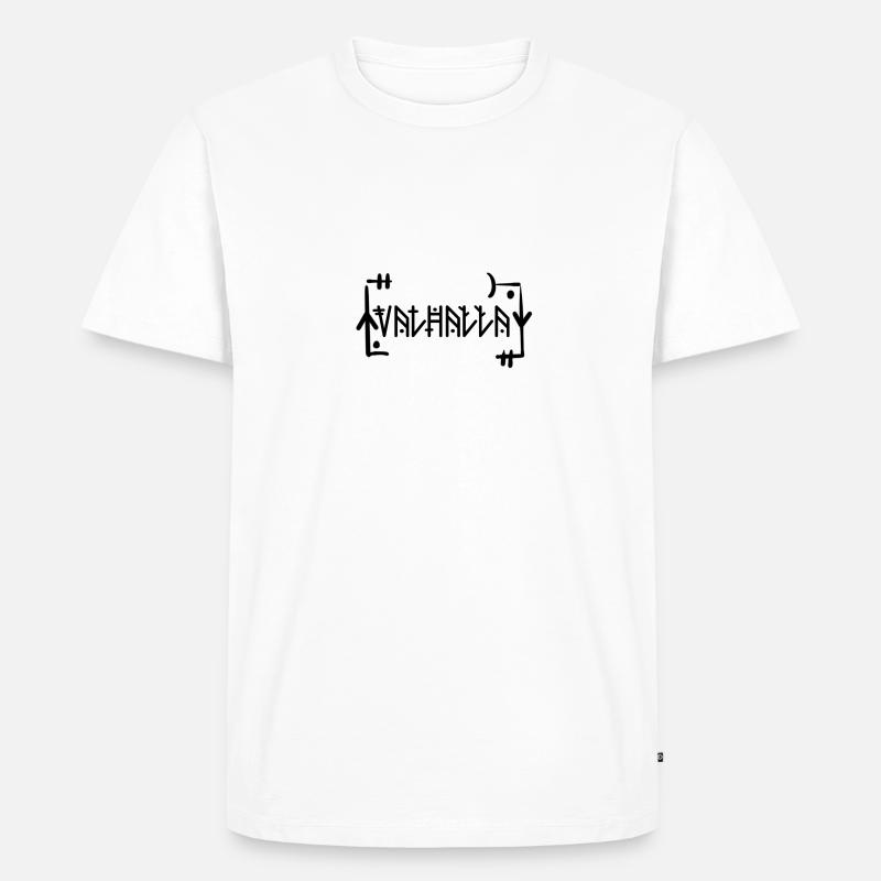 Valhalla Wikinger Runen Design - Männer Premium Bio T-Shirt - Weiß