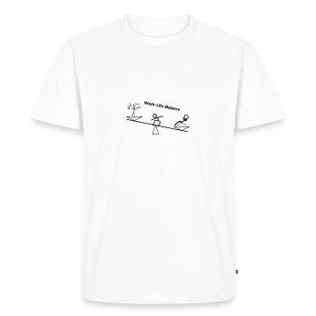 Équilibre travail-vie personnelle - T-shirt Premium bio Homme - blanc - Devant - Nico (187cm)