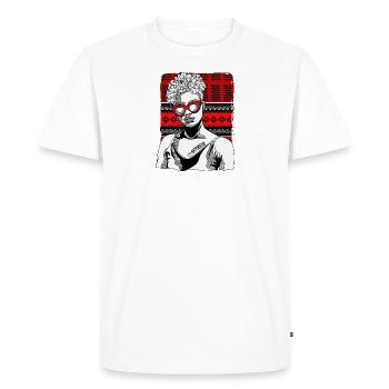 Woman with Afrobeat tattoo - Men's Premium Organic T-Shirt - white - Front - Nico (187cm)