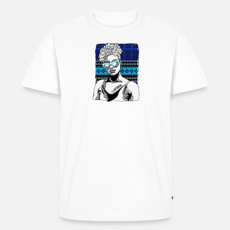 Frau Mit Afrobeat-tattoo - Männer Premium Bio T-Shirt - Weiß