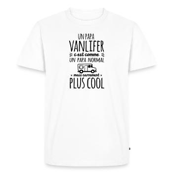 Un papa Vanlifer c'est carrement plus cool - T-shirt Premium bio Homme - blanc - Devant - Nico (187cm)