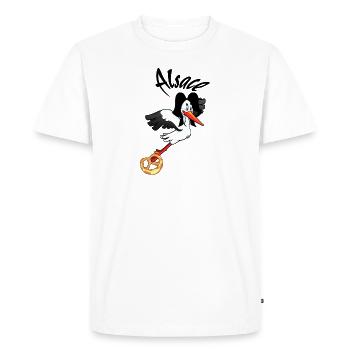 Cigogne Alsace - T-shirt Premium bio Homme - blanc - Devant - Nico (187cm)