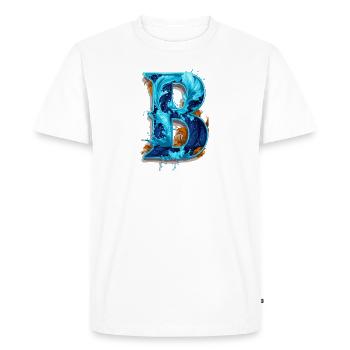 Lettre B pour Bernd - T-shirt Premium bio Homme - blanc - Devant - Nico (187cm)