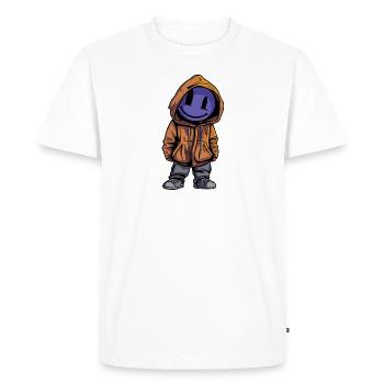 Fantasy Creature With Smile Violet - Men's Premium Organic T-Shirt - white - Front - Nico (187cm)