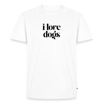 J’adore les chiens - T-shirt Premium bio Homme - blanc - Devant - Nico (187cm)