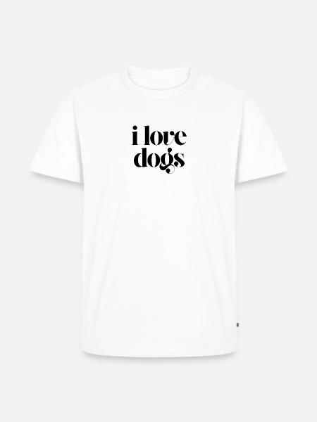 Ich liebe Hunde - Männer Premium Bio T-Shirt - Weiß