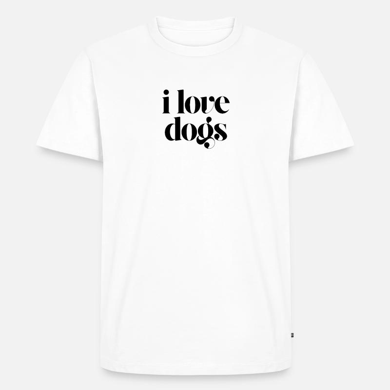 Ich liebe Hunde - Männer Premium Bio T-Shirt - Weiß