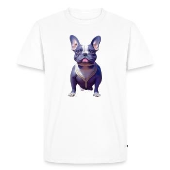 Français Bouledogue - T-shirt Premium bio Homme - blanc - Devant - Nico (187cm)