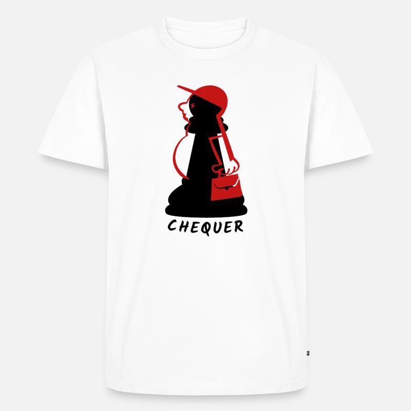 Chequer - Männer Premium Bio T-Shirt - Weiß