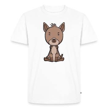 Cute Hyena Adorable Kawaii Safari Animal  - Men's Premium Organic T-Shirt - white - Front - Nico (187cm)