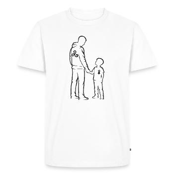 Brittany Father Son Breton Silhouette Triskell - Men's Premium Organic T-Shirt - white - Front - Nico (187cm)