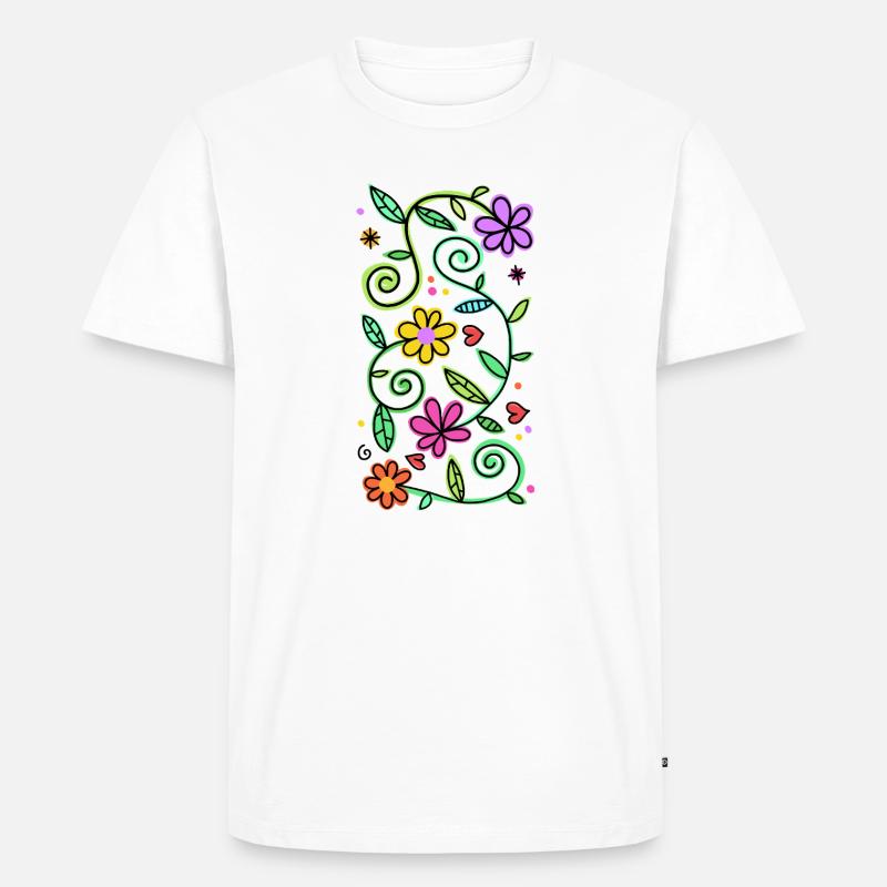 Dekorative Doodle-Gänseblümchen - Männer Premium Bio T-Shirt - Weiß