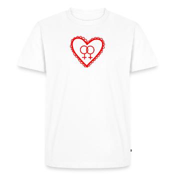 Lesbian Love Heart Icon - Men's Premium Organic T-Shirt - white - Front - Nico (187cm)