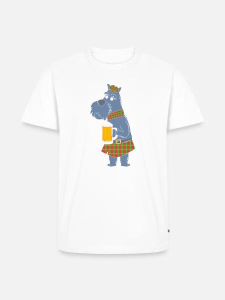 Scottish Terrier - Männer Premium Bio T-Shirt - Weiß