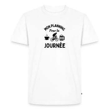 mon planning pour la journée - T-shirt Premium bio Homme - blanc - Devant - Nico (187cm)