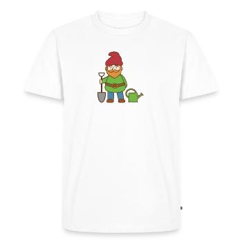 nain de jardin - T-shirt Premium bio Homme - blanc - Devant - Nico (187cm)