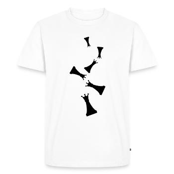 Reine des pièces d’échecs - T-shirt Premium bio Homme - blanc - Devant - Nico (187cm)