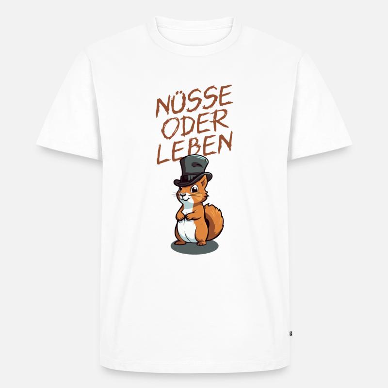 Nüsse Oder Leben - dunkel - Männer Premium Bio T-Shirt - Weiß