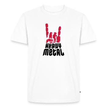 Cool Logo Heavy Metal - T-shirt Premium bio Homme - blanc - Devant - Nico (187cm)