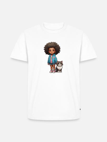 Kind Katze Freunde Geschenkidee - Männer Premium Bio T-Shirt - Weiß