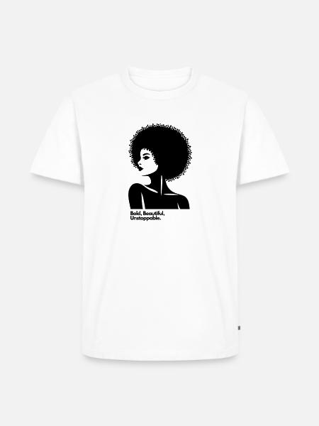 Afro Queen Silhouette - Men's Premium Organic T-Shirt - white