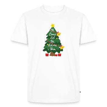 Comfort Colors Cadeau de sapin de Noël - T-shirt Premium bio Homme - blanc - Devant - Nico (187cm)