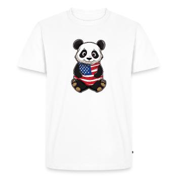 PANDA USA Patriot Panda - Men's Premium Organic T-Shirt - white - Front - Nico (187cm)