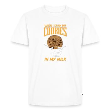 Cookies dans mon lait Je pense à toi drôle introverti - T-shirt Premium bio Homme - blanc - Devant - Nico (187cm)