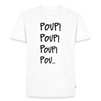 Poupi Poupi Poupi Pou La danse de Doui de Malcolm - T-shirt Premium bio Homme - blanc - Devant - Nico (187cm)