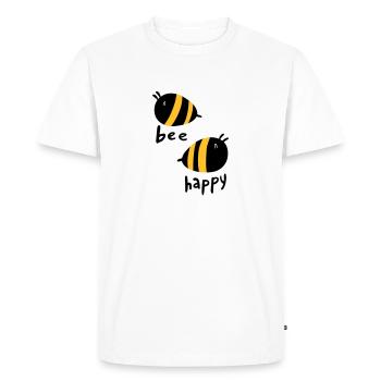 Bee Happy - T-shirt Premium bio Homme - blanc - Devant - Nico (187cm)