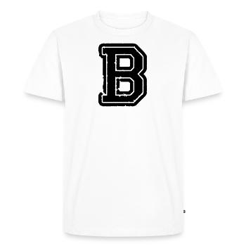 B letter - Men's Premium Organic T-Shirt - white - Front - Nico (187cm)