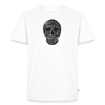 Crâne sombre - T-shirt Premium bio Homme - blanc - Devant - Nico (187cm)