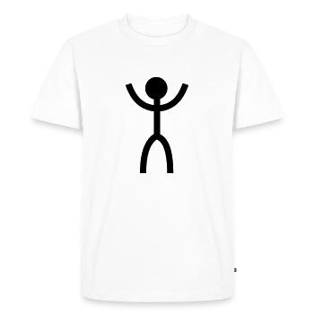 tshirt stickman debout - T-shirt Premium bio Homme - blanc - Devant - Nico (187cm)