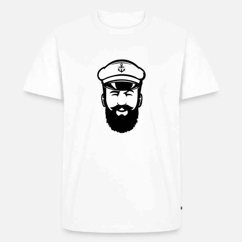 Captain - Männer Premium Bio T-Shirt - Weiß
