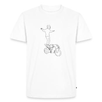 Motor Life - Men's Premium Organic T-Shirt - white - Front - Nico (187cm)