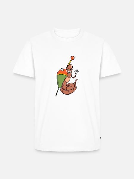 Regenwurm - Männer Premium Bio T-Shirt - Weiß