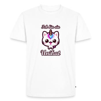 Unicorn Cat Unicorn Cat I am unique - Men's Premium Organic T-Shirt - white - Front - Nico (187cm)