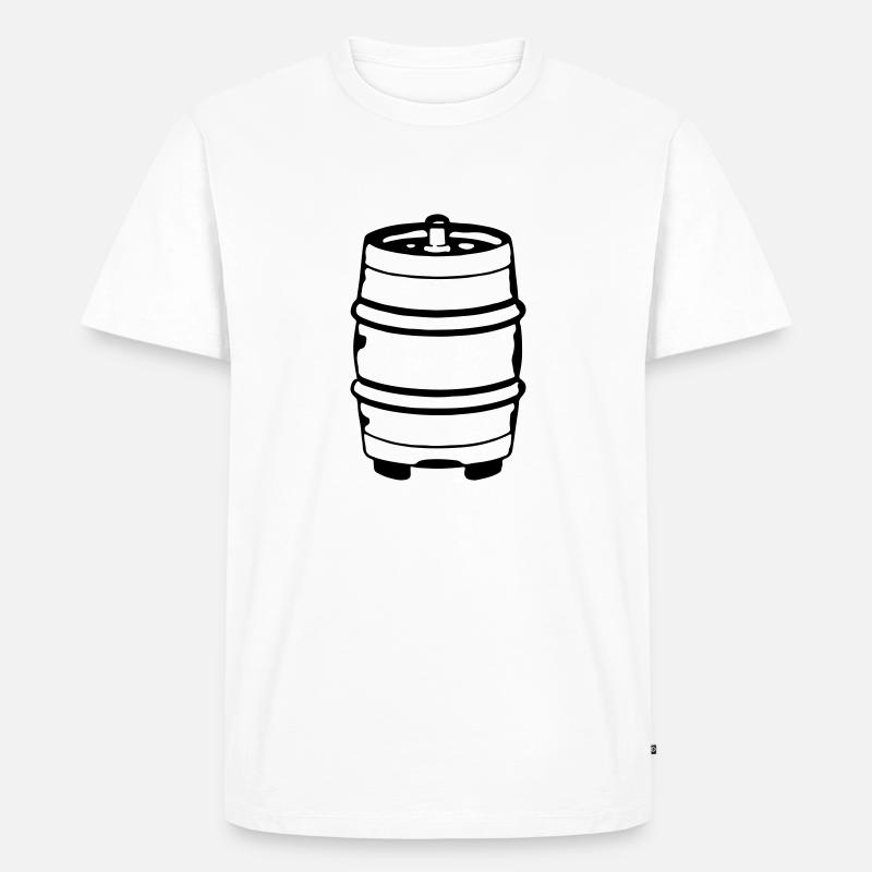 Bierfass Biertrinker Biertrinkerin Geschenkidee - Männer Premium Bio T-Shirt - Weiß